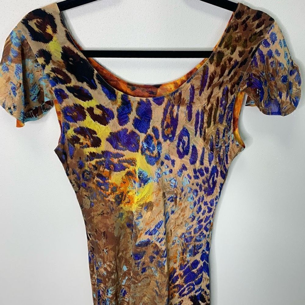 Size 8 Midnight Velvet Animal Botanical Kenzie Reversible Floral Dress (c1) - Picture 8 of 16